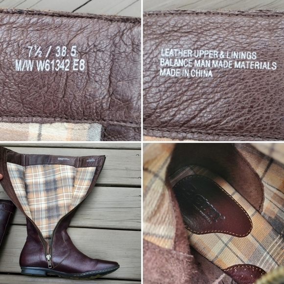 Born Dark Chocolate Brown Leather Boho Western Equestrian Riding Tall Boots 7.5 - Picture 8 of 9